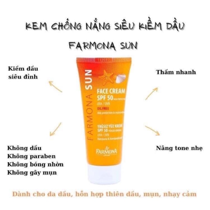 Farmona Sun Kem Chống Nắng Cho Da Nhạy Cảm, Nâng Tông Da, Không Gây Kích Ứng Da 50ml