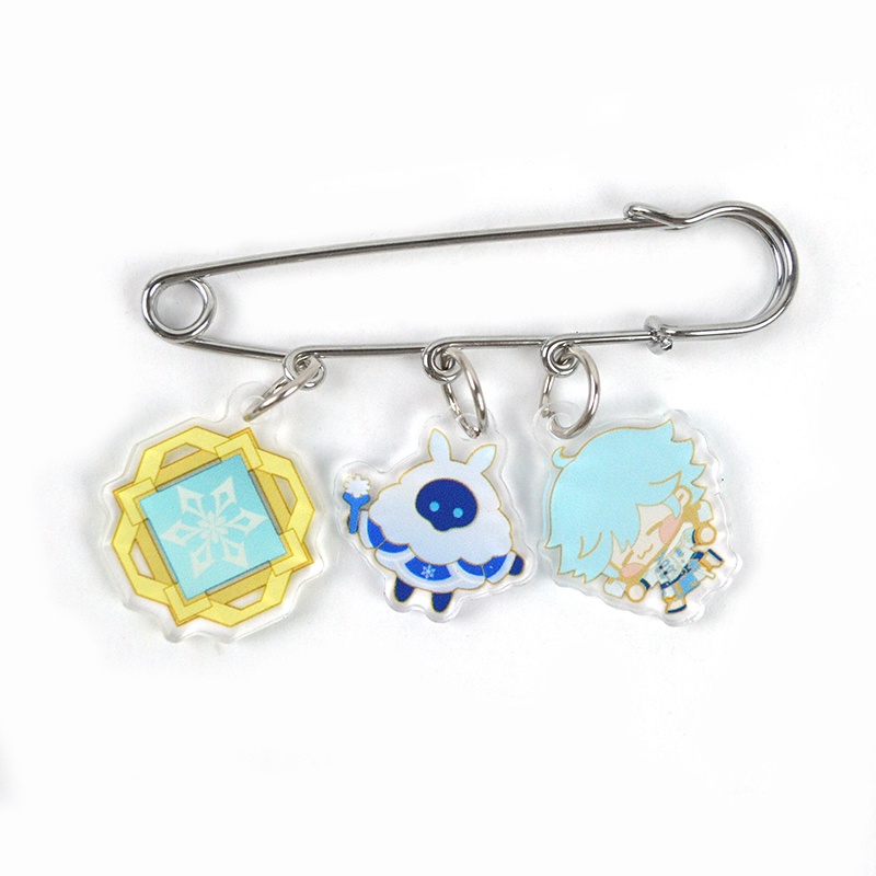 Genshin Ghim Cài Áo Bằng acrylic Hình Nhân Vật Hoạt Hình zhongli Ayakaganyu Dễ Thương