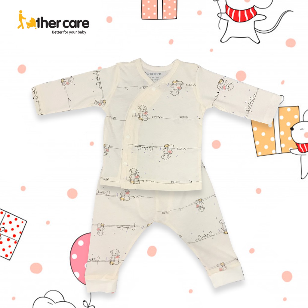 Bộ Quần Áo sơ sinh DT FatherCare Cài Lệch - Chuột Little One (Bo) FC784