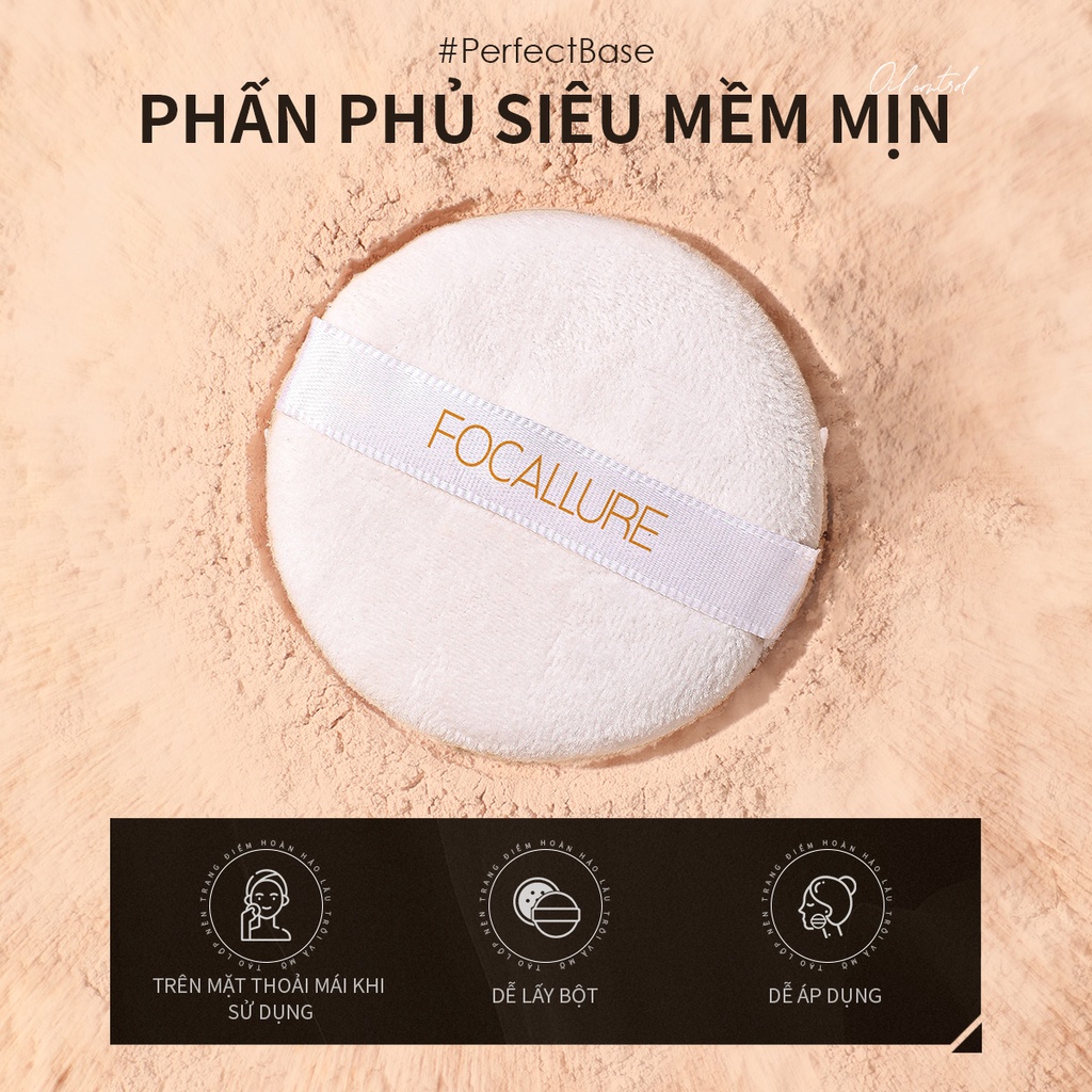 Phấn phủ Focallure kiềm dầu lâu trôi giúp lớp trang điểm tự nhiên mềm mượt 12g | BigBuy360 - bigbuy360.vn