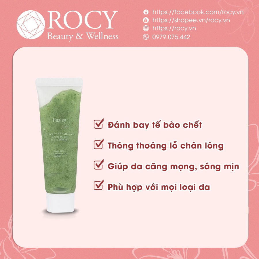 Mặt Nạ Tẩy Tế Bào Chết Huxley Scrub Mask Sweet Therapy 30g - Phù Hợp Với Mọi Loại Da