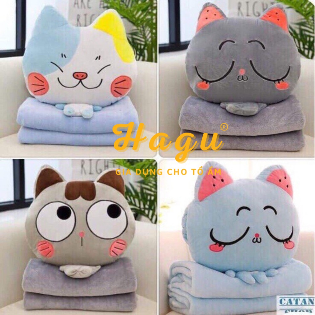 Bộ Chăn Gối Hình Thú Đáng Yêu 2 Trong 1 Cho Văn Phòng - Du Lịch B08