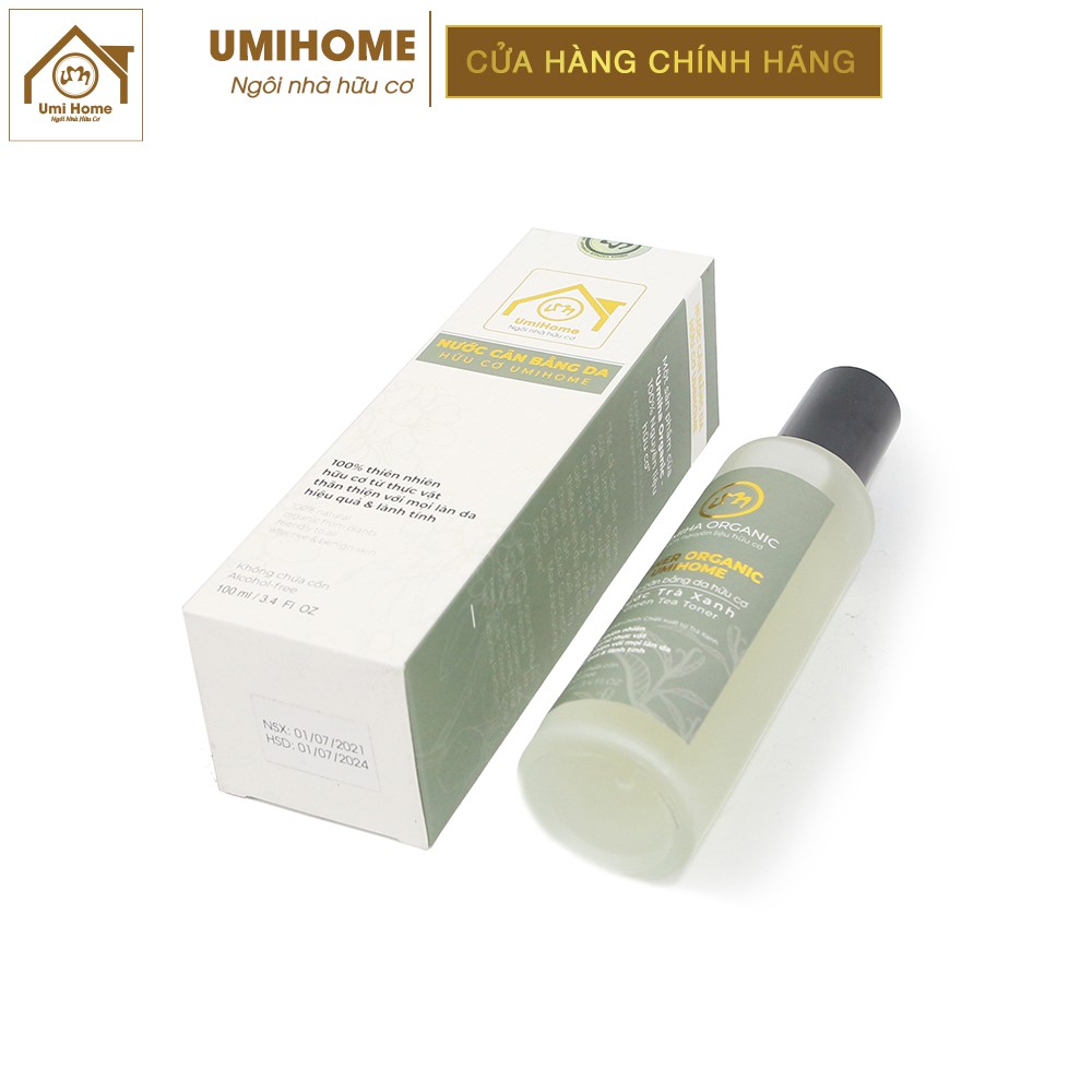 Toner Trà Xanh hữu cơ UMIHOME 50/100ml nước cân bằng, xịt khoáng cấp ẩm cho da hiệu quả