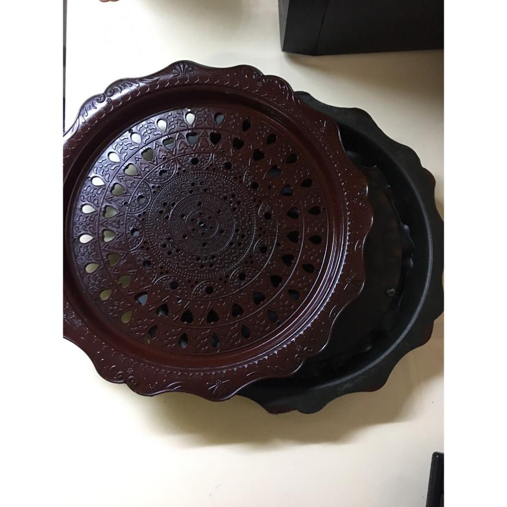 Khay trà gỗ tròn 32x32