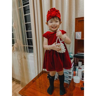 Váy nhung đỏ bé gái HM