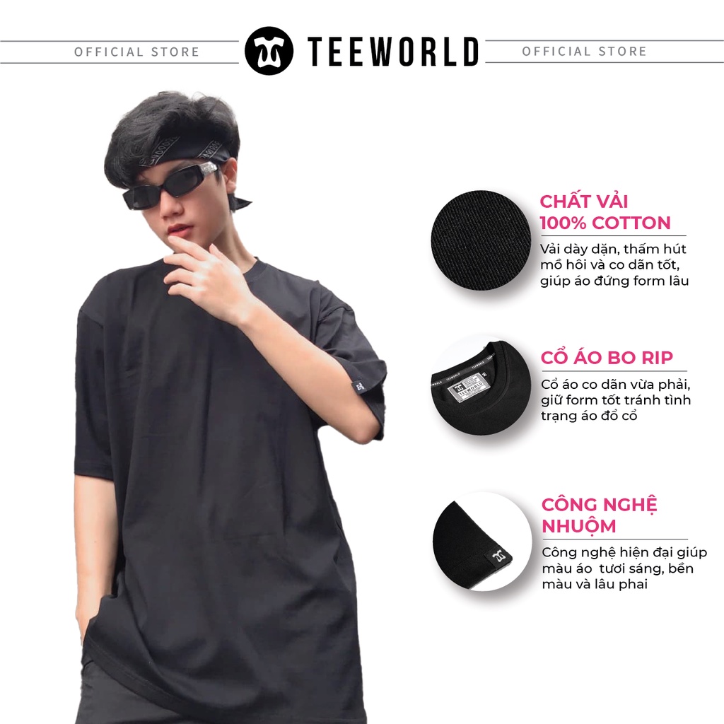 Áo thun Teeworld Basic Tee Nam Nữ Trắng Đen Form Rộng Unisex