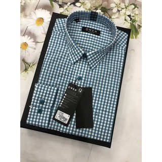[OWEN SALE ] ÁO SƠ MI NAM DÀI TAY OWEN - FREE SHIP- MỚI 2020 AR21044- KẺ CARO XANH SẮC NÉT