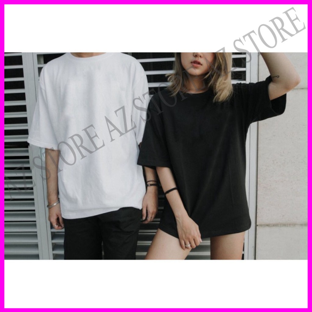 AN-TSHIRT (Mẫu Mới Ra Lò)  ÁO THUN TRƠN TAY LỠ FREE SIZE TRẮNG ĐEN (NAM NỮ)