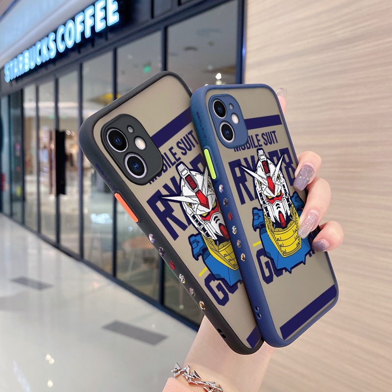 Ốp Điện Thoại Silicon Cứng Viền Vuông Trong Suốt In Hình Gundam Cho iPhone 6 Plus 6s Plus