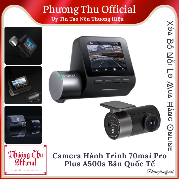 Camera Hành Trình 70mai Pro plus A500s Bản Quốc Tế - Tích hợp sẵn GPS,2.7K Ultra HD Video - Bảo Hành 2 Năm