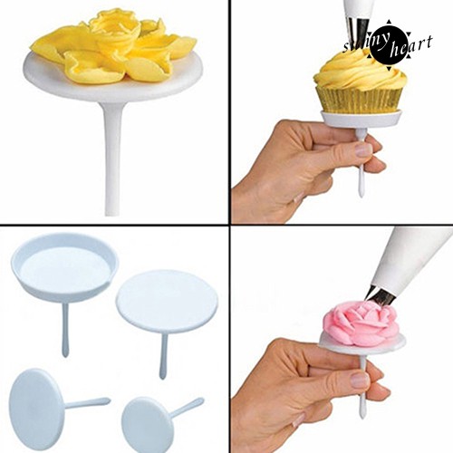 (Hàng Mới Về) Set 4 Đế Nhựa Chuyên Dụng Bắt Bông Kem Trang Trí Bánh