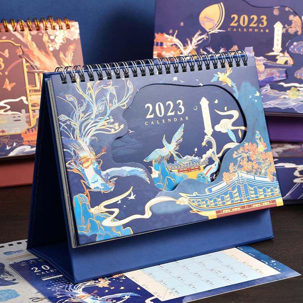 ELEGANT Lịch 2023 Để Bàn Lên Kế Hoạch Theo Tuần Phong Cách Trung Hoa