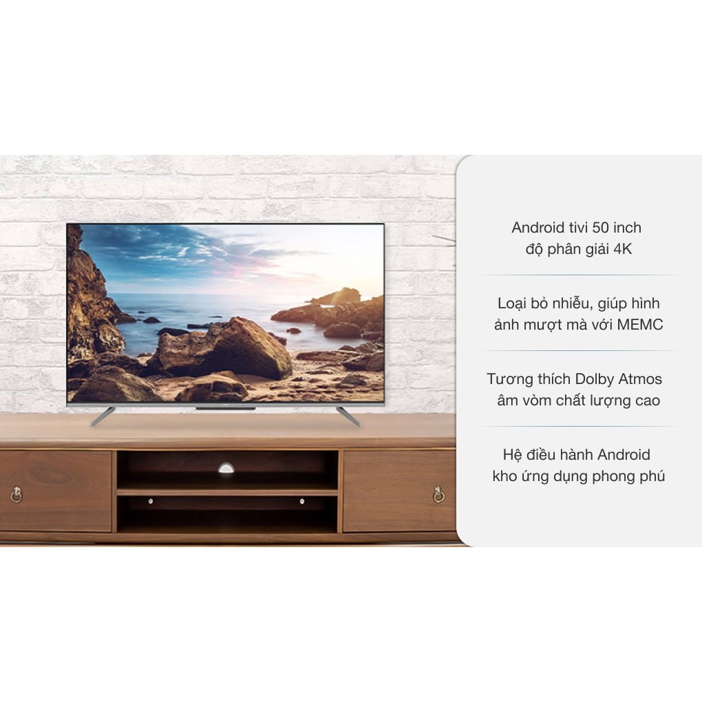 Android Tivi TCL 4K 50 inch 50P725 (Miễn phí giao tại HCM-ngoài tỉnh liên hệ shop)