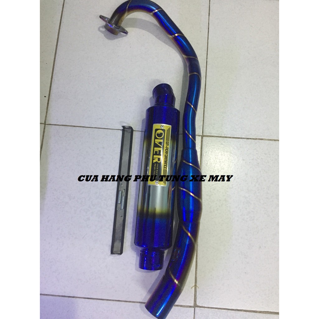 Pô Over titan kèm cổ bầu hơi titan gắn xe Ex135, Ex150, Winner 150, Winner X, Raider Fi, Satria