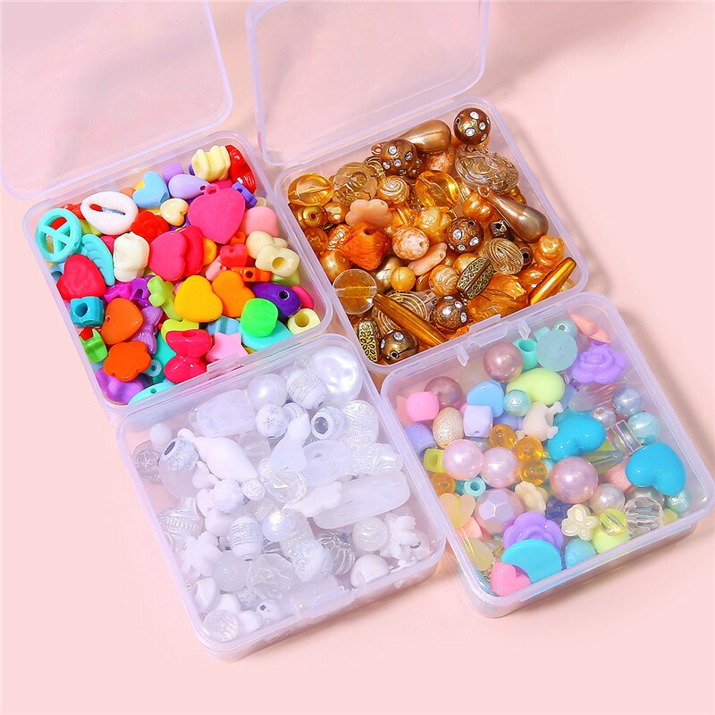 Hạt nhựa acrylic hỗn hợp màu sắc ngẫu nhiên dùng làm vòng tay vòng cổ trang sức thủ công