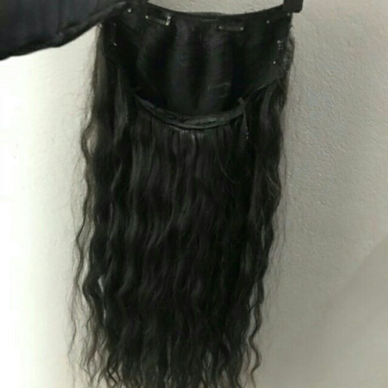 tóc giả làm từ tóc thật dệt u 70cm
