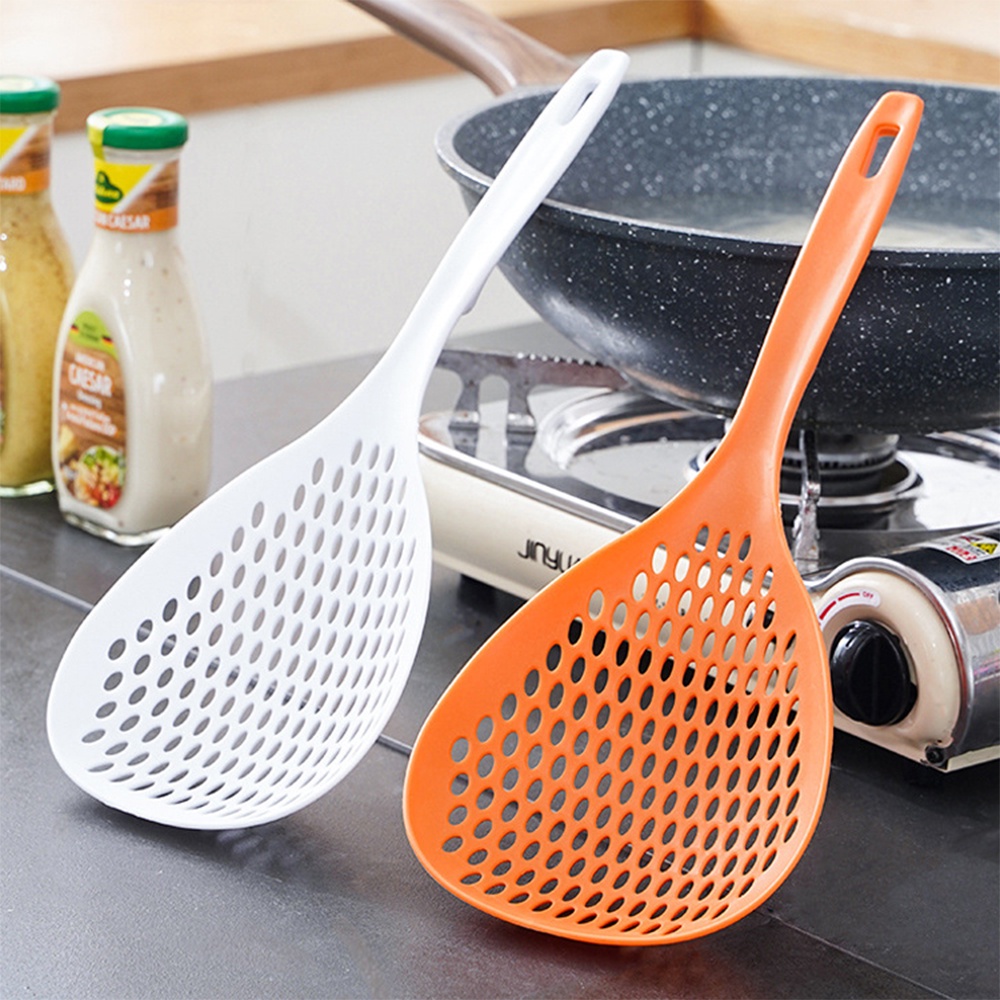 Muôi Vớt Ăn Lẩu Kiểu Chiếc Lá - Muỗng Thủng Nhựa Nhúng Đồ Ăn, Rau Củ, Mì Size Lớn