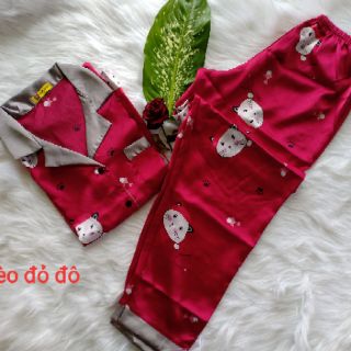Đồ bộ mặc nhà pijama lụa satin cao cấp