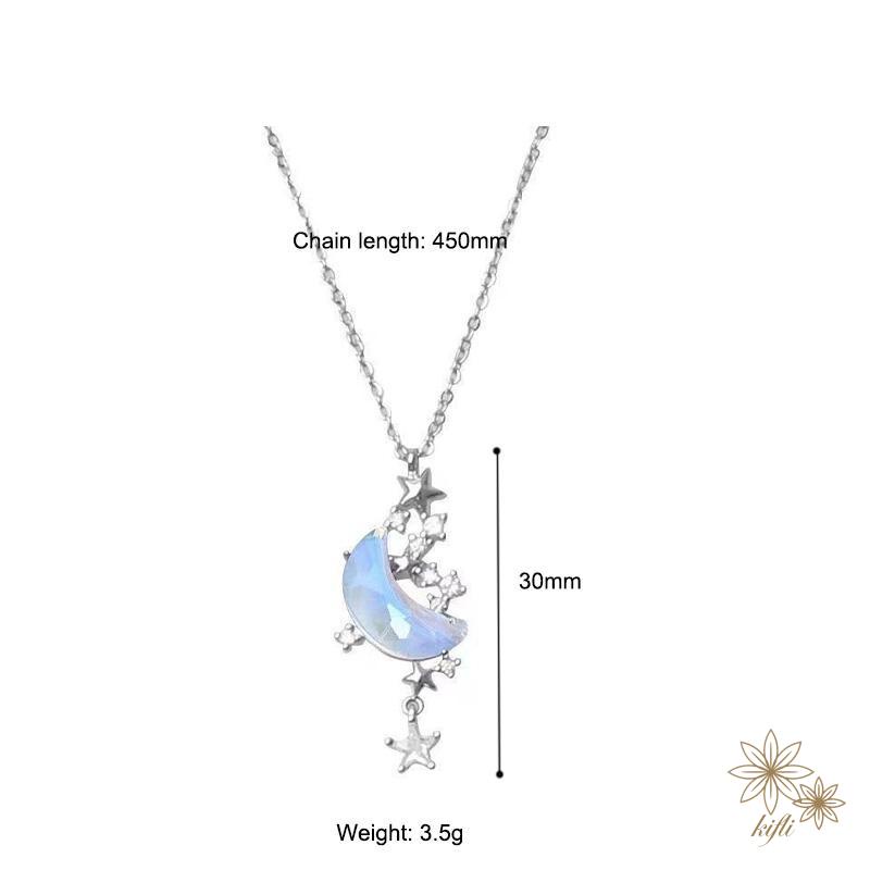 Vòng cổ Mặt Hình Ngôi Sao Và Mặt Trăng Đính Đá Thời Trang Cho Nữ