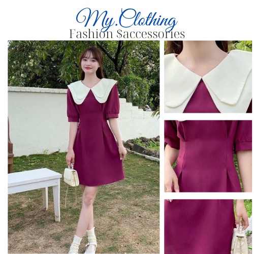 Váy/đầm nữ búp bê tay ngắn phong cách trẻ trung Hàn quốc My.Clothing V06
