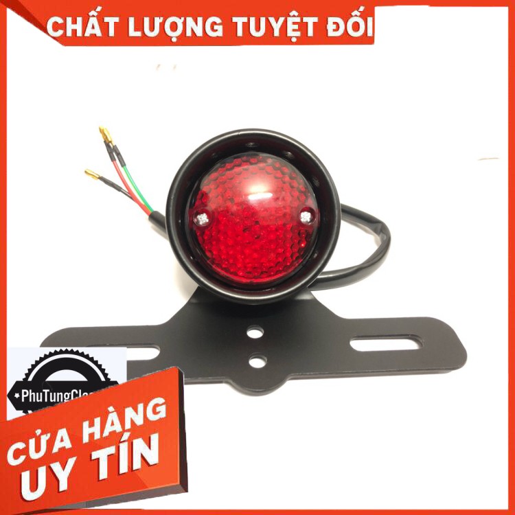 Đèn hậu độ Tổ Ong viền sắt có kèm pad biển số chất liệu thép sơn tĩnh điện