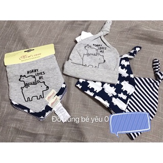{Nhùn nhùn} Mũ sơ sinh set 3c Momcare cho bé (0-6M)