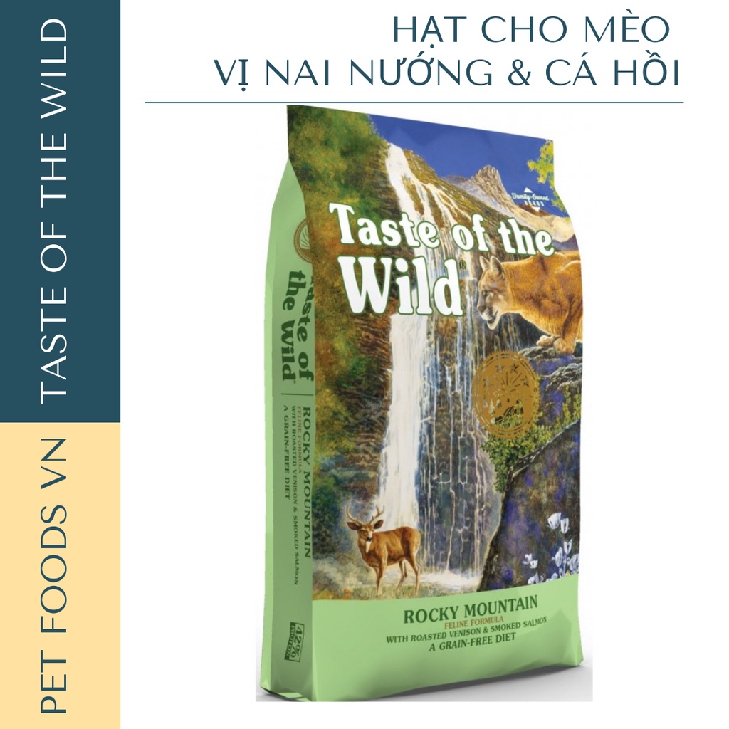 Hạt cho mèo TASTE OF THE WILD Rocky Mountain 2kg vị Nai Nướng &amp; Cá Hồi Xông Khói