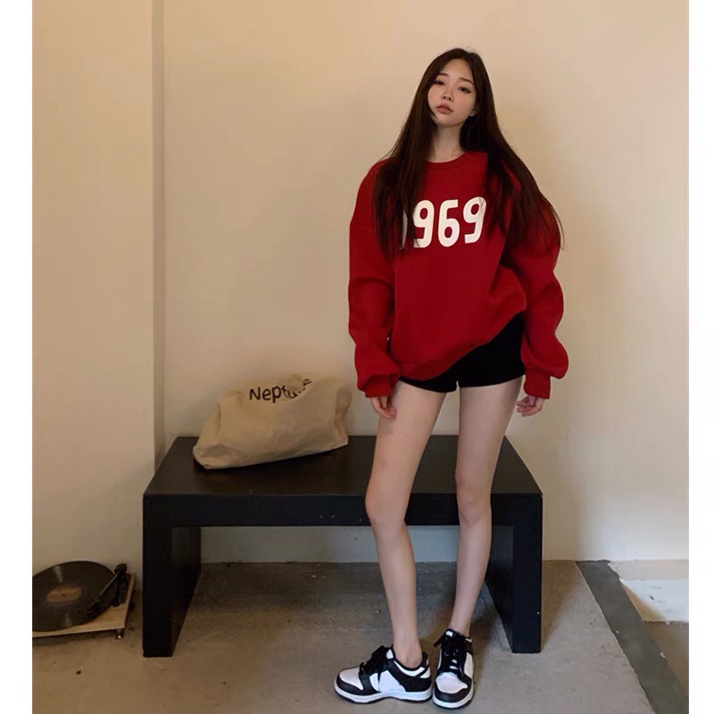 Áo nỉ bo tay số 1969, Áo nỉ Unisex from rộng, Chất nỉ ấm mặc không xù, thiết kế phong cách - MODY