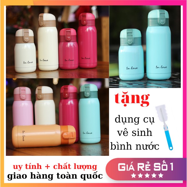 Bình giữ nhiệt IN LOVE bình nước giữa nhiệt inox 360ML LOẠI TỐT bình nước cute