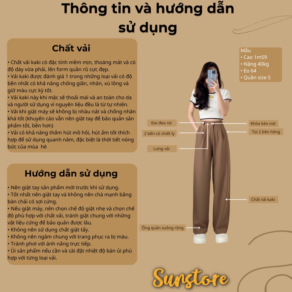 Quần culottes ống rộng suông dài chất rũ cao cấp lưng cao cài nút Spant 2 | BigBuy360 - bigbuy360.vn