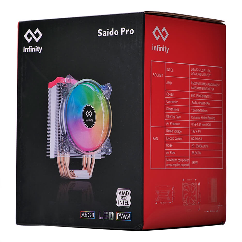 Tản nhiệt Infinity Saido Pro ARGB – Ultimate Performance CPU Cooler_ HÀNG CHÍNH HÃNG