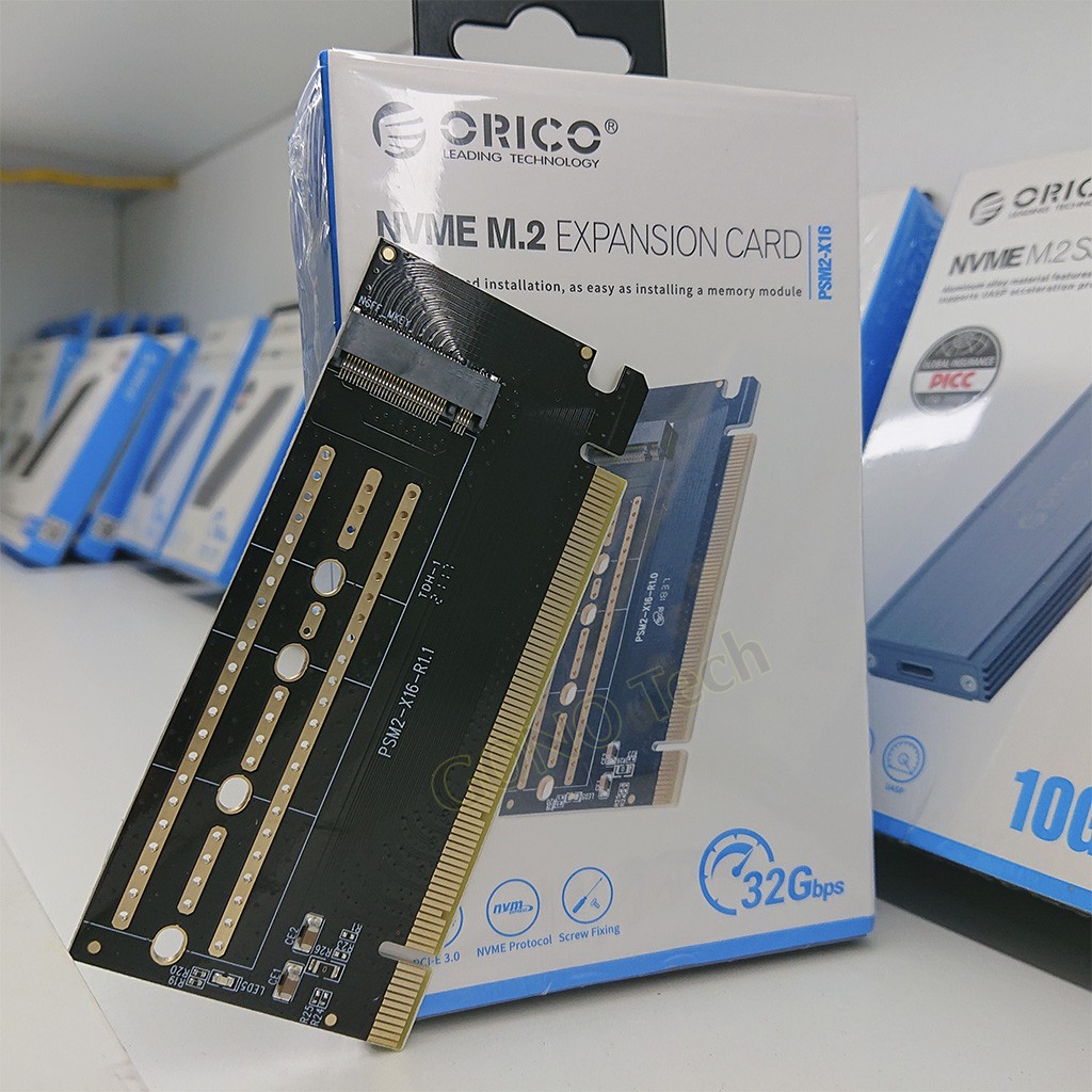 Card chuyển SSD M2 NVMe sang PCIe 3.0 X4 X16 ORICO PSM2 PDM2 | Adapter M.2 to PCI-E Expansion Card