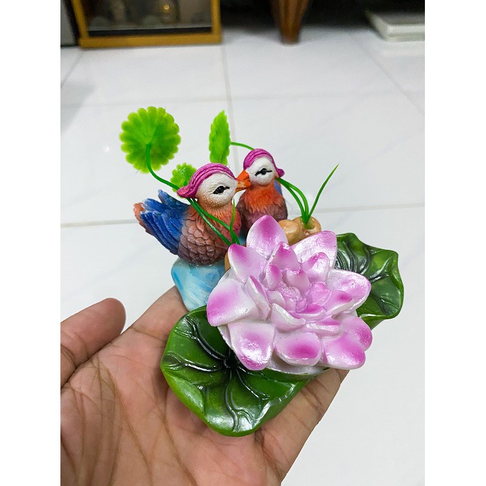 CẢNH BÔNG SEN TRANG TRÍ HỒ CÁ NON BỘ 11X9X6CM
