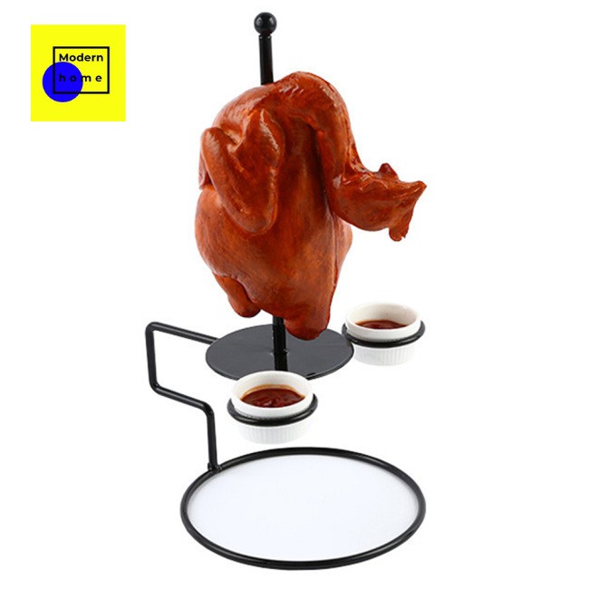 kitchen holder stand black kitchen holder Đế sắt đựng món gà quay bằng sắt có khuôn để chén nước chấm