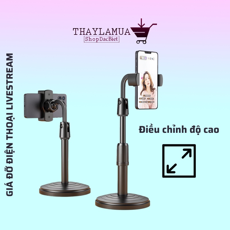 Giá đỡ điện thoại live stream để bàn - Kẹp điện thoại quay tiktok, video
