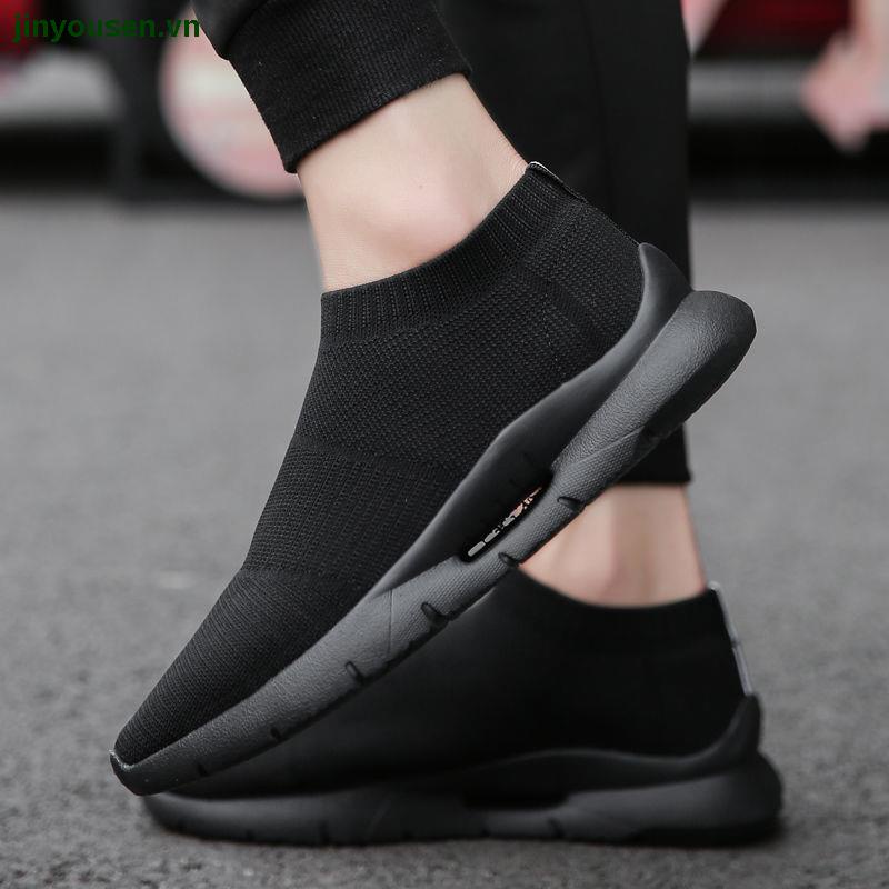 Giày Thể Thao Thoáng Khí Màu Đen Thời Trang Mùa Hè Dành Cho Nam Size 45
