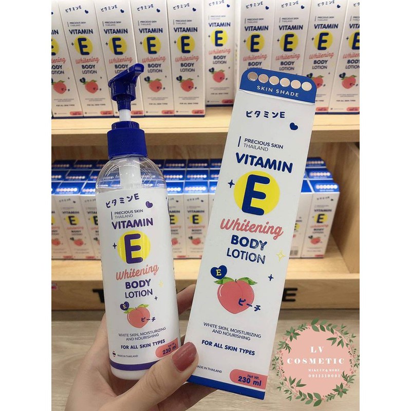 DƯỠNG THỂ PRECIOUS SKIN VITAMIN E WHITENING BODY LOTION 230ML CHÍNH HÃNG - 9050