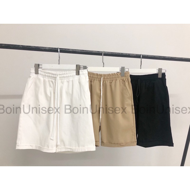 Quần short kaki BOIN STORE, Quần đùi ngố kaki có 3 màu trắng - đen - kem cho cả nam và nữ _Hình Thật