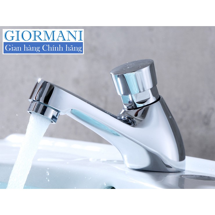 Vòi Lavabo chỉ lạnh tự động ngắt  ITALIA GIORMANI hợp kim bóng đẹp
