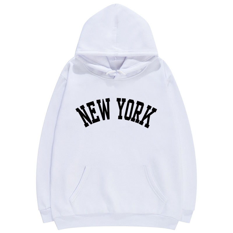 Mới Áo Hoodie Cotton Dày Dặn Giữ Ấm In Họa Tiết New York Thời Trang Mùa Đông 2020 Cho Nữ