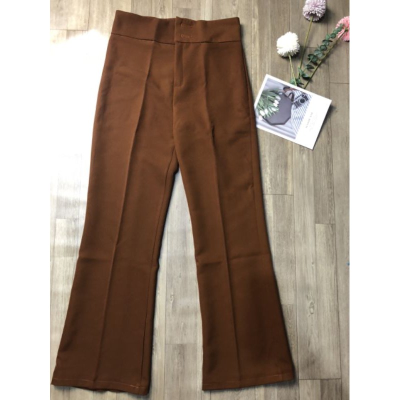 [ SIÊU HOT ] Quần Ống Loe, Cạp Cao Hai Cúc Dáng Dài, Vải Tuyết Mưa Loại 1, Không nhăn Không Bám Bụi Tôn Dáng. | BigBuy360 - bigbuy360.vn