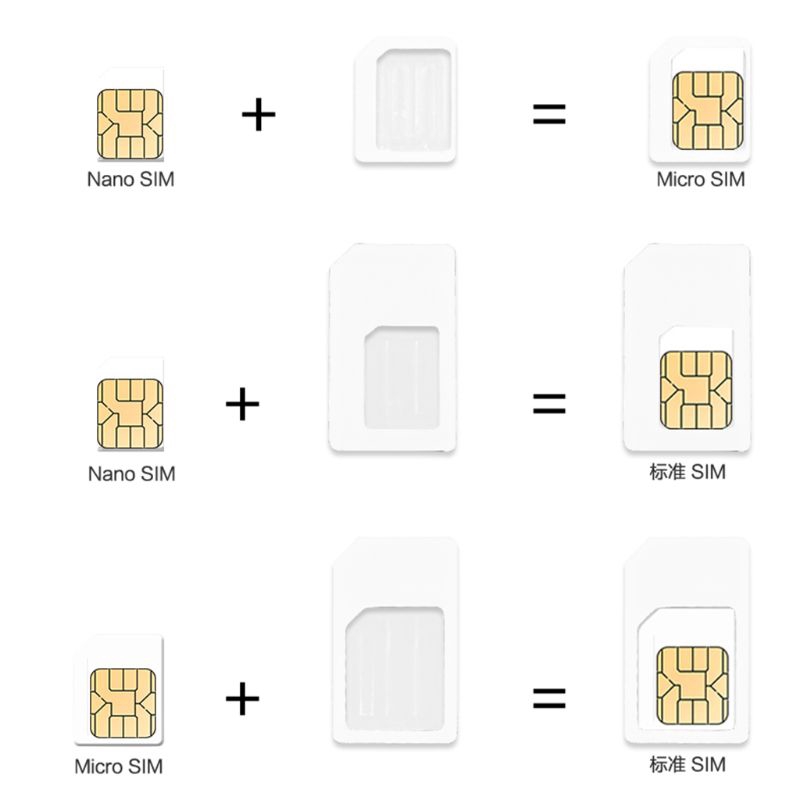 Timetogether* 4 in 1 Convert Nano SIM Card to Micro Standard Adapter