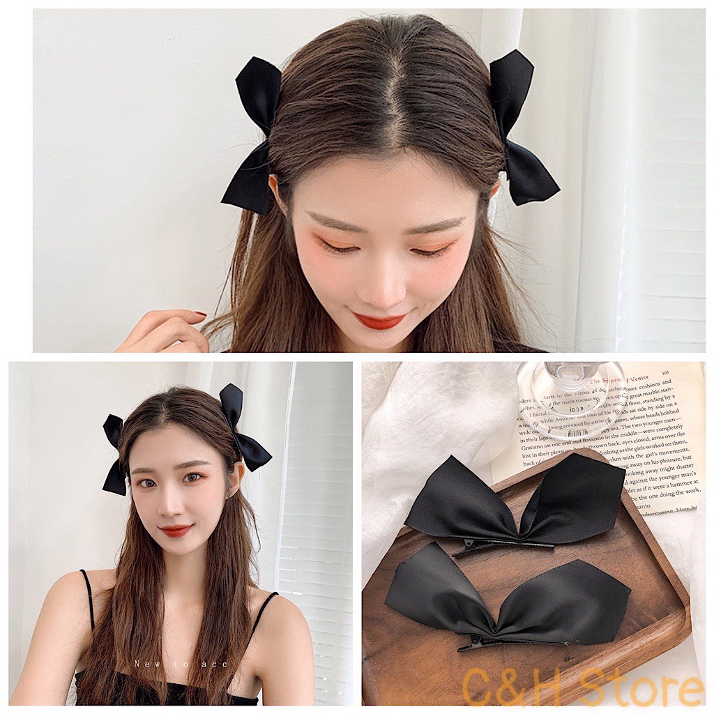 Set 2 kẹp tóc nơ nữ tính cho bạn gái bé gái dễ thương- Y127
