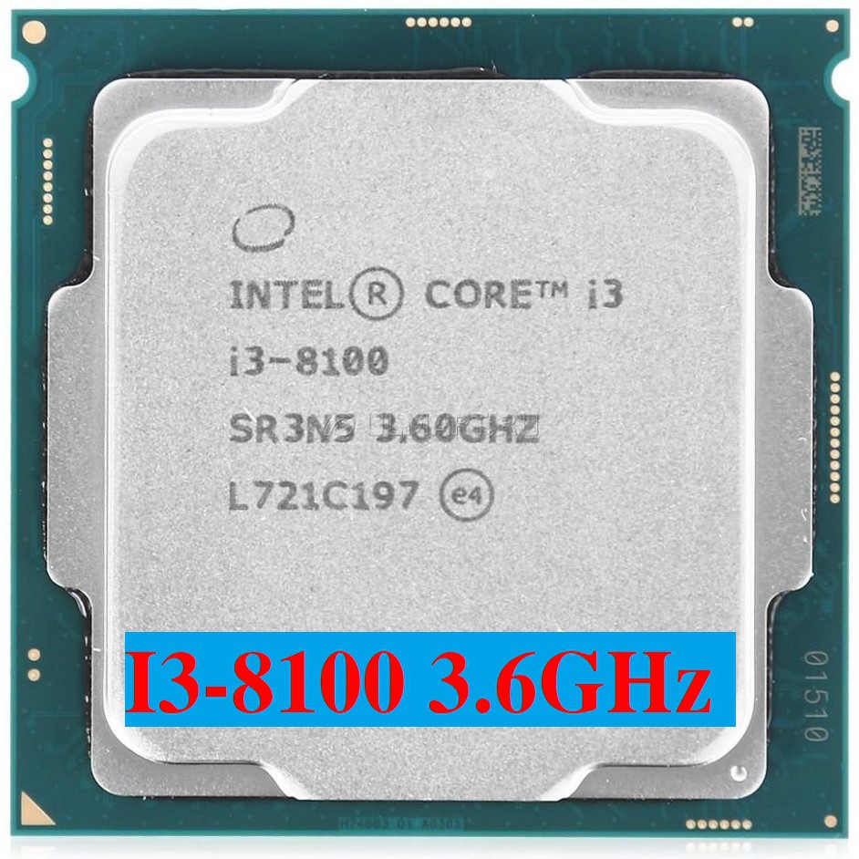 Bộ vi xử lý Intel Core i3-8100 3.6Ghz / 6MB / i3 8100 Socket 1151