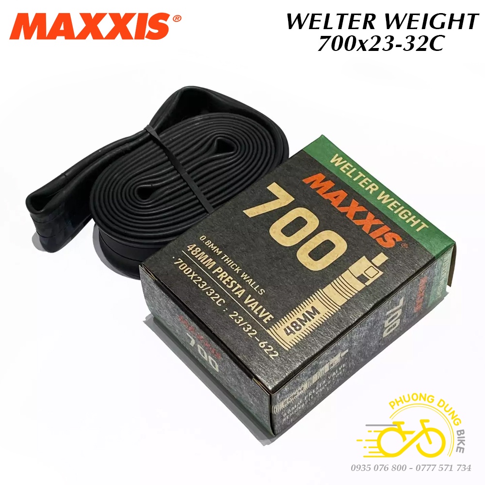 Ruột (Săm) xe đạp siêu nhẹ MAXXIS Welter Weight 700x23-32C Van Pháp - Van Xe đạp