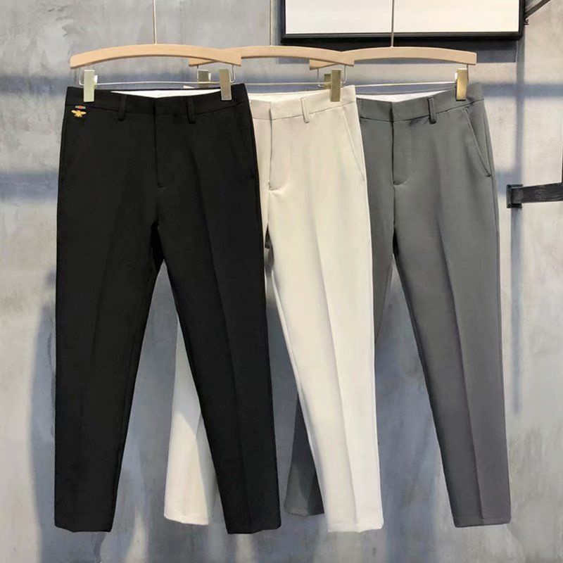 Quần Dài Dáng Ôm Không Ủi Thêu Họa Tiết Chú Ong Thời Trang Mùa Hè Cho Nam