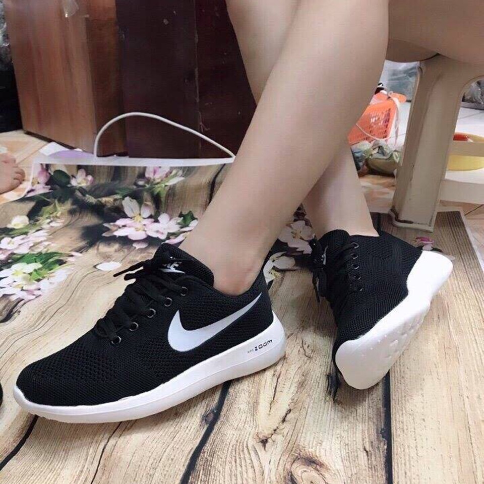 Giày thể thao nam nữ, Giày đen trắng nam nữ siêu nhẹ, nét, bền