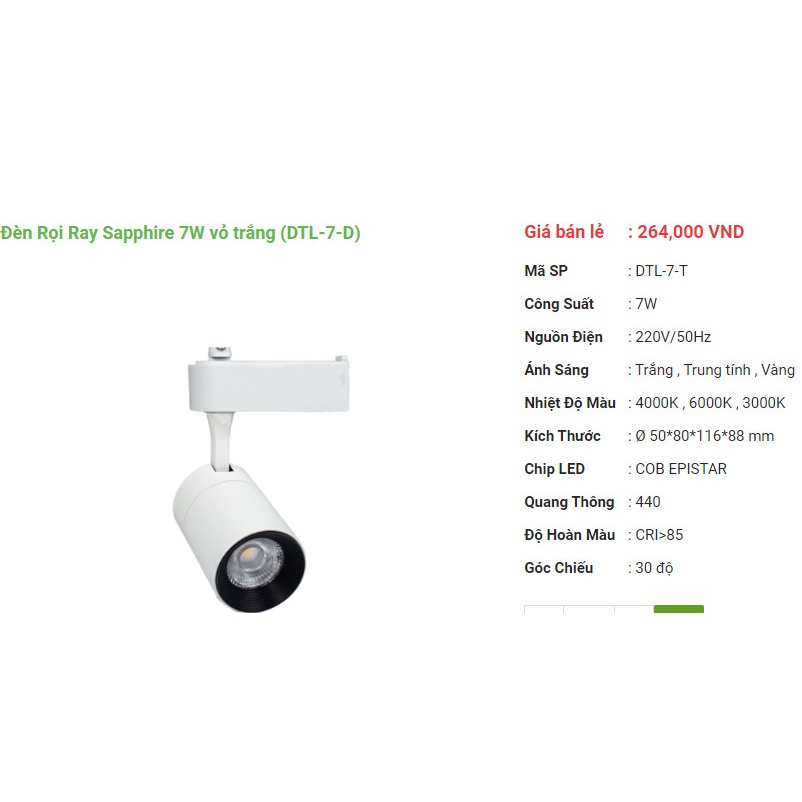 [Kingled]ĐÈN RỌI RAY SAPHIRE 7W
