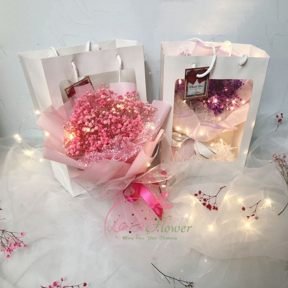 [HỎA TỐC] Ảnh thật bó hoa baby khô nhiều màu,cánh hoa chắc chắn,bền màu làm quà tặng sinh nhật,trang trí siêu xinh Lala