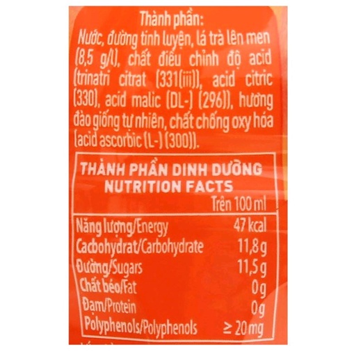 6 chai hồng trà đào C2/ trà chanh C2 455ml